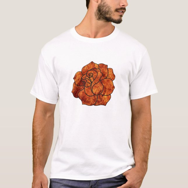 Orange Fire Rose T-Shirt (Front)