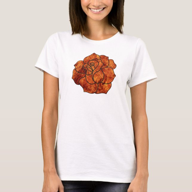 Orange Fire Rose Tank Top (Front)