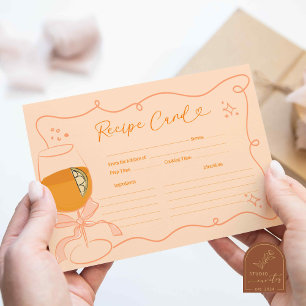 Orange First Spritz Bridal Shower Recipe Card