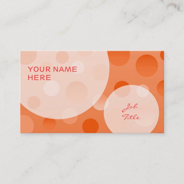 Orange Fizz business card template bubbles (Front)