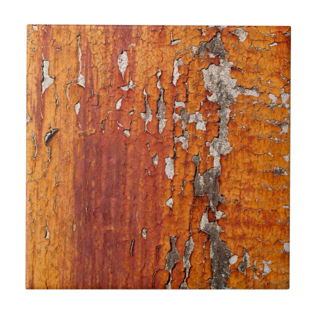 Orange Flaking Paint Tile (Front)