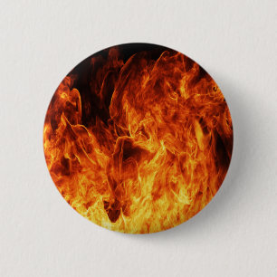 Orange flame 6 cm round badge