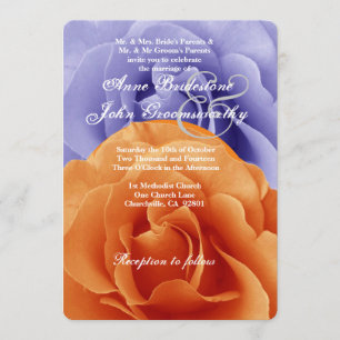 Orange Flame and Purple Rose Wedding Template A5