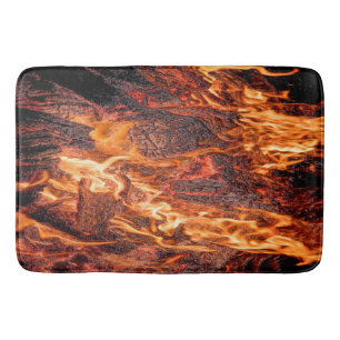 Orange flame bath mat