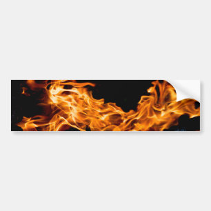 Orange flame bumper sticker