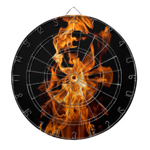 Orange flame dartboard