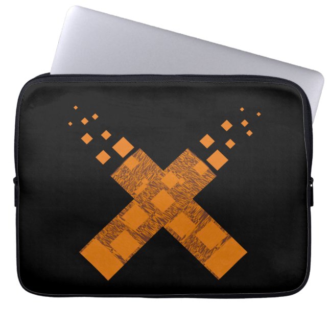 Orange Flame Death Cult Ritual Cross Fire Torch  H Laptop Sleeve (Front)
