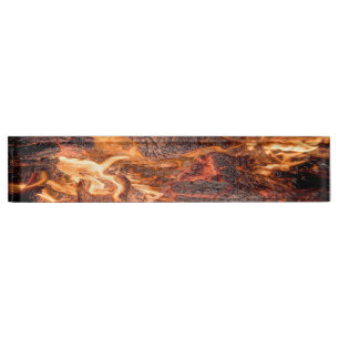 Orange flame nameplate