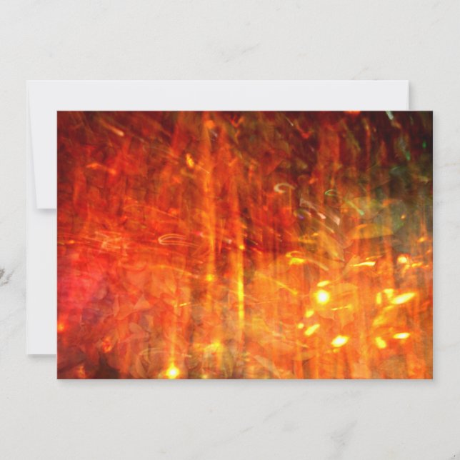 Orange Flames Abstract Photo Art Invite (Front)