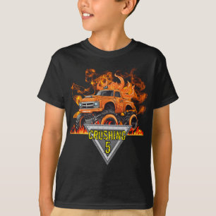 Orange Flames Monster Truck Kid's T-Shirt