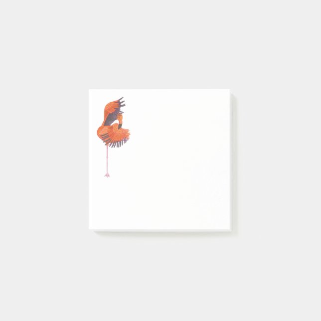 Orange Flamingo in Dance Pose Post-it Notes (Front)