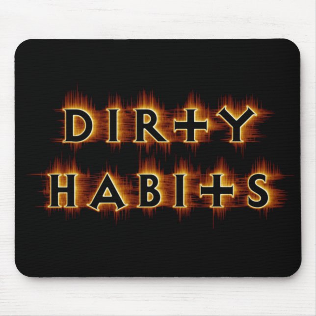 Orange Flash Dirty Habits Mousepad (Front)