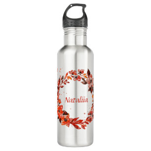 Orange Floral 710 Ml Water Bottle