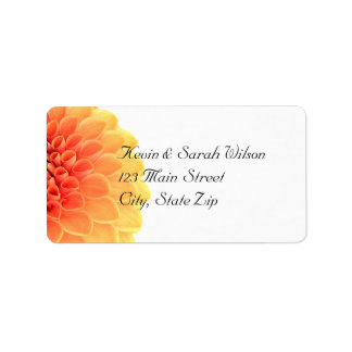 Orange Floral Address Labels