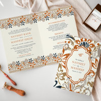 Orange Floral All in One Anand Karaj Sikh Wedding