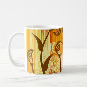 Orange floral background coffee mug