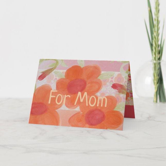 Orange Floral Design Card (Front)