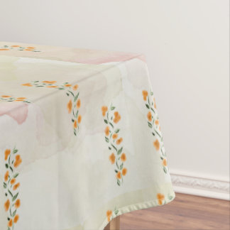 Orange floral design tablecloth