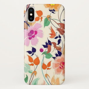 Orange Floral Face Mask iPhone X Case