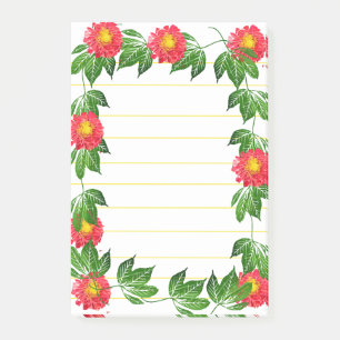 Orange Floral Frame  Post-it Notes