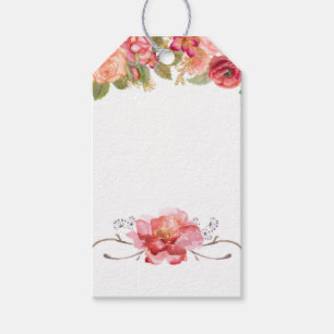 Orange Floral Gift Tag,  Customisable Text, Gift Tags