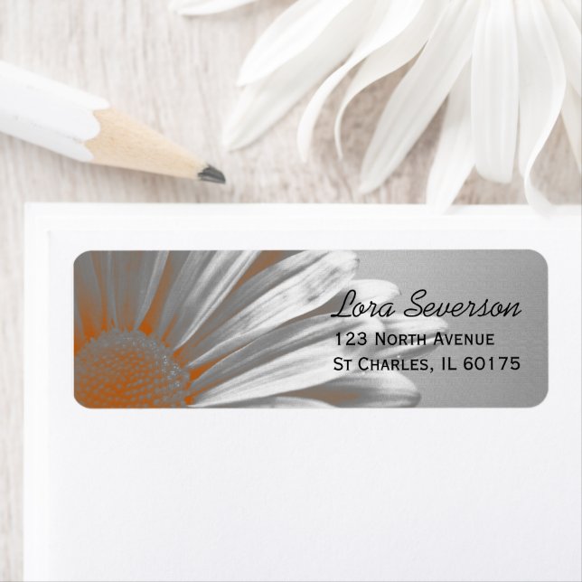 Orange Floral Highlights Return Address (Insitu)