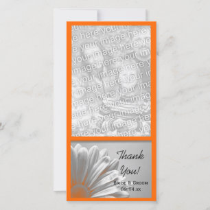 Orange Floral Highlights Wedding Thank You