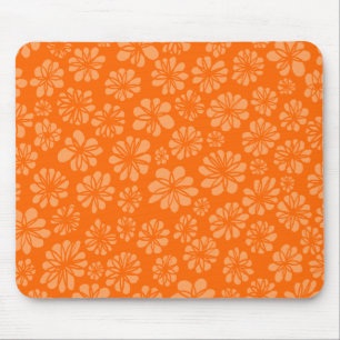 Orange Floral Mouse Mat