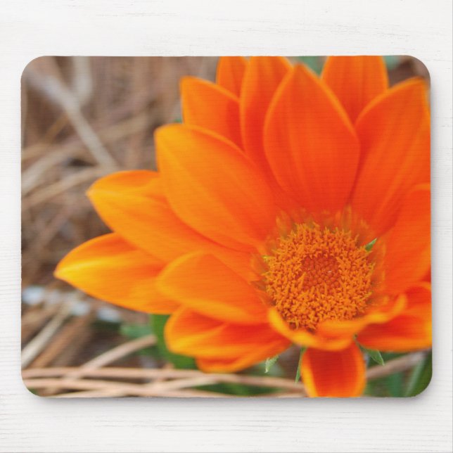 Orange Floral Mousepad (Front)