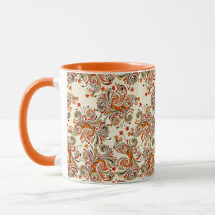 Orange floral mug