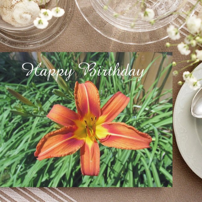 Orange Floral Photography Birthday Postcard (Creator Uploaded)