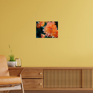 orange floral poster