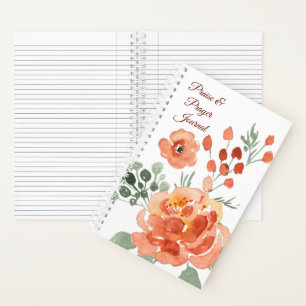 Orange floral Praise & Prayer Journal