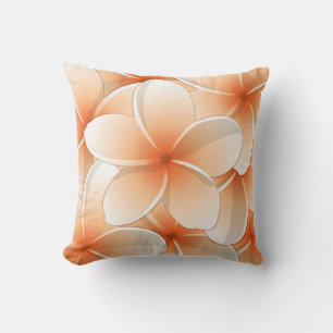 Orange Floral Reversible Decorative Pillow
