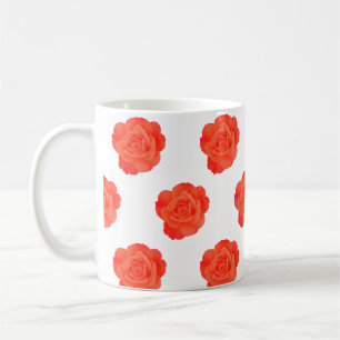 Orange Floral Rose Flowers Custom Art Gifts Favour Coffee Mug