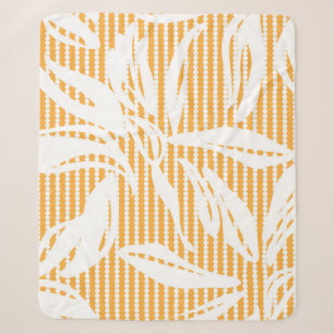 Orange Floral seamless pattern with striped backgr Sherpa Blanket