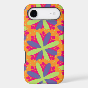 Orange floral shapes illustration