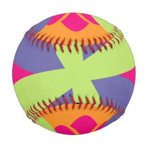 Orange floral shapes illustration baseball
