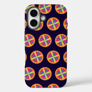 Orange floral shapes illustration iPhone 16 case
