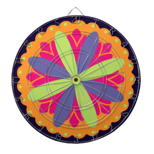 Orange floral shapes illustration dartboard