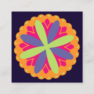 Orange floral shapes illustration discount card
