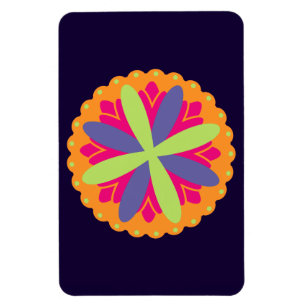Orange floral shapes illustration magnet