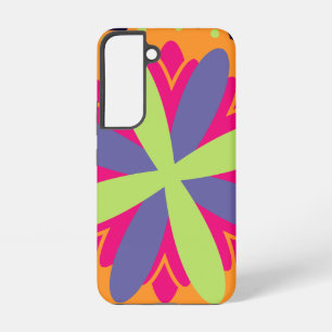 Orange floral shapes illustration samsung galaxy case