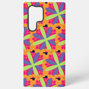 Orange floral shapes illustration samsung galaxy case