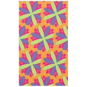 Orange floral shapes illustration tablecloth
