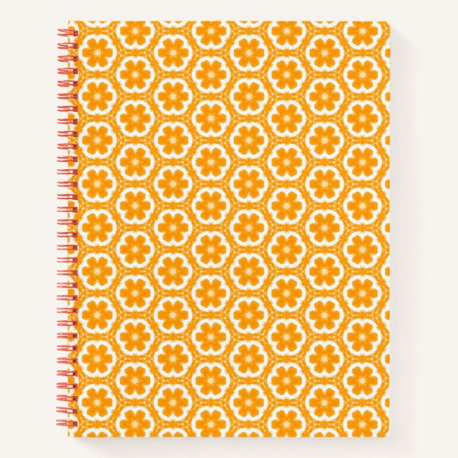 Orange Floral Spiral Notebook (Front)