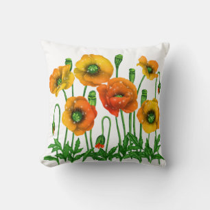Orange Floral Spring Pillow