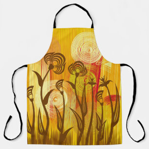 Orange Floral: Vibrant Background Pattern Apron
