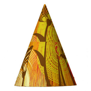 Orange Floral: Vibrant Background Pattern Party Hat