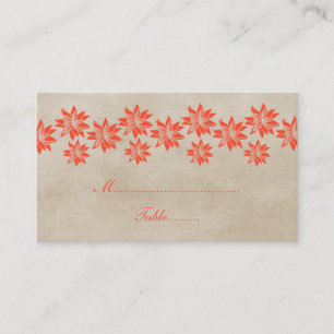 Orange Floral Vintage Wedding Place Card